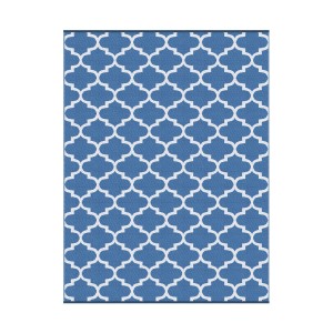 Gardeon 2-Side Reversible Outdoor Rug 274x366cm - UV-Resistant, Easy-Clean, Portable Patio Mat in Blue