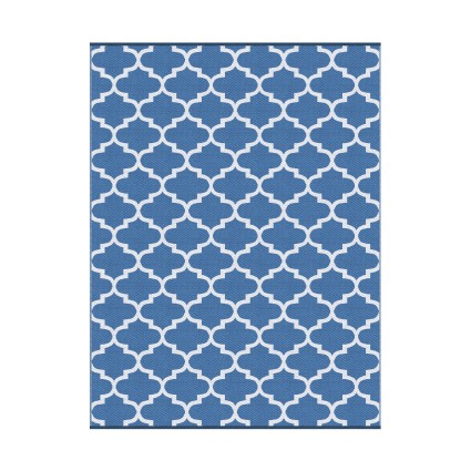 Gardeon 2-Side Reversible Outdoor Rug 274x366cm - UV-Resistant, Easy-Clean, Portable Patio Mat in Blue