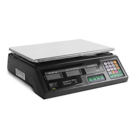 Emajin 40kg Digital Kitchen Weighing Scales – Rechargeable Platform, LCD, High Precision, Memory, Black