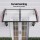 Instahut 0.8m x 2m Transparent Window Door Awning PC Panel Aluminium Bars Black Brackets UV Rain Resistant
