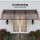 Instahut 0.8m x 3.0m Brown PC Panel Window and Door Awning with Aluminium Bars UV Rain Resistant DIY Canopy