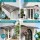 Instahut 0.8m x 3.0m Brown PC Panel Window and Door Awning with Aluminium Bars UV Rain Resistant DIY Canopy
