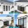 Instahut 0.8m x 3m Transparent Window Door Awning Polycarbonate Panel Aluminium Bars Black Brackets Modern