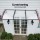 Instahut 0.8m x 3m Transparent Window Door Awning Polycarbonate Panel Aluminium Bars Black Brackets Modern