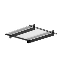 Instahut 1m x 1m Transparent Polycarbonate Window & Door Awning - Metal Frame, UV Resistant, Easy DIY Installation