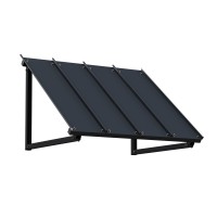 Instahut Window Door Awning Canopy 1m x 1.2m Black Metal Panel with Powder Coated Steel Frame UV Resistant