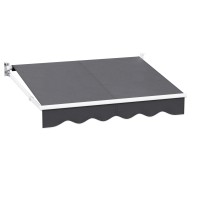 Instahut 2Mx1.5M Retractable Folding Arm Awning, Grey - Manual Sunshade with UV-Resistant Polyester & Aluminium Frame