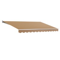 Instahut 2.5Mx2M Beige Retractable Folding Arm Awning - Manual Sunshade with UV-Resistant Polyester & Aluminium Frame