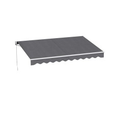 Instahut Retractable 3x2M Grey Folding Arm Awning, UV-Resistant Polyester with Aluminium Frame, Manual Sunshade Instahut Retractable 3x2M Grey Folding Arm Awning, UV-Resistant Polyester with Aluminium Frame, Manual Sunshade