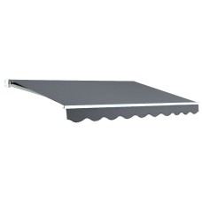 Instahut Retractable Folding Arm Awning, Manual Sunshade 3x2.5M, Grey, UV-Resistant 300gsm Polyester, Aluminium Frame Instahut Retractable Folding Arm Awning, Manual Sunshade 3x2.5M, Grey, UV-Resistant 300gsm Polyester, Aluminium Frame