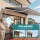 Instahut Retractable Folding Arm Awning Manual Sunshade 3.5m x 3m Grey UV Resistant Aluminium Frame 300gsm