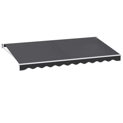 Instahut 4.5Mx2.5M Retractable Folding Arm Awning, UV-Resistant Grey Sunshade with Manual Hand Crank & Wall Brackets