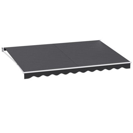Instahut 4.5Mx3M Grey Retractable Folding Arm Awning, UV-Resistant Polyester, Manual Crank, Weather-Ready Shade