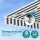 Instahut Retractable Folding Arm Awning Manual Sunshade 4.5m x 3m Grey White Aluminium Frame Polyester