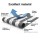 Instahut Retractable Folding Arm Awning Manual Sunshade 4.5m x 3m Grey White Aluminium Frame Polyester
