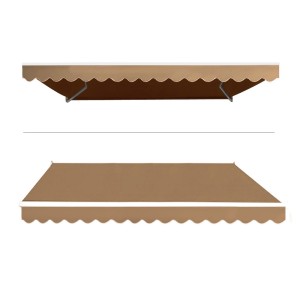 Instahut Motorised Retractable Folding Arm Awning 4x3M Beige – UV-Resistant, Aluminium Frame, Remote Control, Sunshade