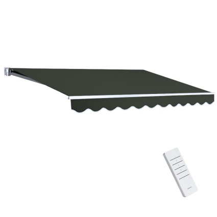 Instahut 5Mx3M Motorised Retractable Folding Arm Awning, Grey - UV Resistant, Aluminium Frame, Remote Control Operated