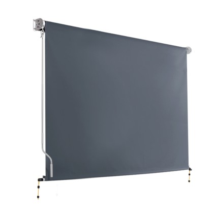 Instahut 2.7 x 2.5M Retractable Outdoor Blinds Roll Down Canopy Grey Aluminium Frame Polyester 100% UV