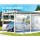 Instahut Outdoor Transparent Roll Down Awning - 1.5x2.4M, UV-Resistant PVC, Aluminium Frame, Easy Install, Hand Crank