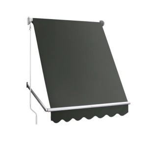 Instahut Retractable Pivot Arm Awning 1.5x2.1M, Grey - UV-Resistant Polyester Canopy, Aluminium Frame, Easy Install
