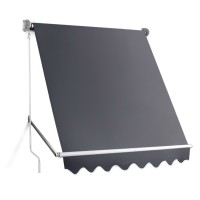 Instahut 1.8x2.1M Grey Retractable Pivot Arm Awning, UV-Resistant, Aluminium Frame, Easy Install Outdoor Blind