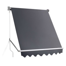 Instahut 1.8x2.1M Grey Retractable Pivot Arm Awning, UV-Resistant, Aluminium Frame, Easy Install Outdoor Blind