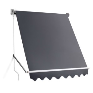Instahut 1.8x2.1M Grey Retractable Pivot Arm Awning, UV-Resistant, Aluminium Frame, Easy Install Outdoor Blind