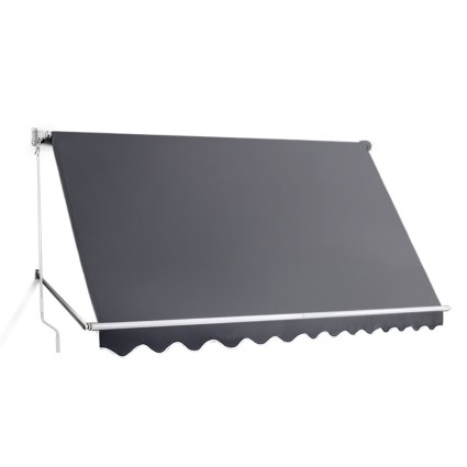Instahut 3.1x2.1M Retractable Window Awning - UV Resistant, Polyester Fabric Shade, Aluminium Frame, Easy Install