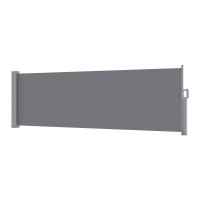 Instahut 1x3M Grey Retractable Side Awning - UV Resistant, Polyester Fabric, Steel Frame, Patio Privacy Screen
