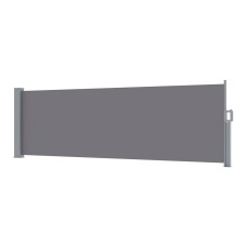 Instahut 1x3M Grey Retractable Side Awning - UV Resistant, Polyester Fabric, Steel Frame, Patio Privacy Screen