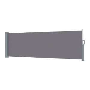 Instahut 1x3M Grey Retractable Side Awning - UV Resistant, Polyester Fabric, Steel Frame, Patio Privacy Screen