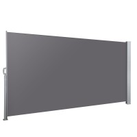 Instahut 1.4x3M Retractable Side Awning Sun Shade - UV & Tear Resistant Polyester, Steel Frame, Easy Installation, Grey