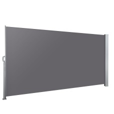 Instahut 1.4x3M Retractable Side Awning Sun Shade - UV & Tear Resistant Polyester, Steel Frame, Easy Installation, Grey