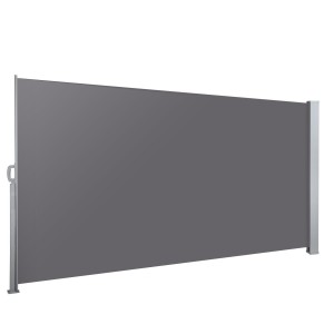 Instahut 1.4x3M Retractable Side Awning Sun Shade - UV & Tear Resistant Polyester, Steel Frame, Easy Installation, Grey