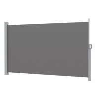 Instahut Side Awning 1.8x3M Grey Outdoor Retractable Privacy Screen UV Resistant Polyester and Steel Frame