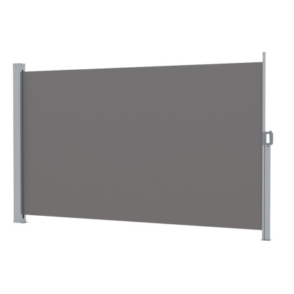 Instahut 2x3M Grey Retractable Side Awning: UV & Tear-Resistant Polyester, Steel Frame, Easy Install, 1-Year Warranty