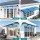 Instahut Window Door Awning 1x3m Blue UV Rain Resistant Aluminium Brackets PC Panel Stylish DIY Canopy