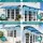 Instahut Window Door Awning 1x3m Blue UV Rain Resistant Aluminium Brackets PC Panel Stylish DIY Canopy