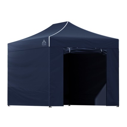 Instahut 3x4.5m Pop Up Gazebo: Navy Oxford Fabric, UV, Water Resistant, Adjustable Height, Quick Setup, Steel Frame