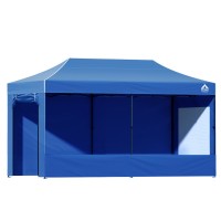 Instahut 3x6m Pop Up Gazebo - Durable Blue UV & Water-Resistant Oxford Tent with Adjustable Height & Bonus Accessories