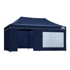 Instahut 3x6 Gazebo Pop Up Marquee Tent, 500D Oxford, UV & Water Resistant, Adjustable Height, Navy, 1-Year Warranty