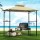 Instahut Beige Grill Gazebo 243x150x250cm - UV Resistant Steel Frame, Polyester Fabric, Hanging Hooks, Bottle Opener
