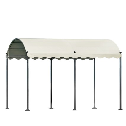 Instahut 4x3m Iron Art Gazebo Marquee - UV & Water-Resistant PE Tent for Weddings, Camping, Parties - Beige Canopy