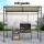 Instahut Beige Grill Gazebo: UV & Water-Resistant, Steel Frame, 218cm x 112cm for Outdoor BBQ & Patio, Includes Hooks