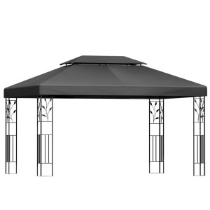 Instahut 4x3m Iron Art Gazebo Marquee – Elegant Grey, UV & Water-Resistant Tent for Outdoor Weddings & Events
