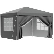 Instahut 3x3m Grey Pop Up Gazebo Marquee Tent - UV-Resistant, Adjustable Height, Easy Setup, with Carry Bag & Panels