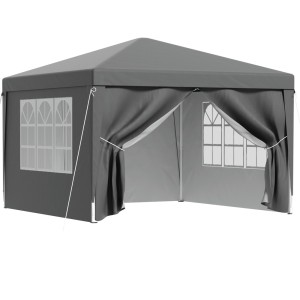 Instahut 3x3m Grey Pop Up Gazebo Marquee Tent - UV-Resistant, Adjustable Height, Easy Setup, with Carry Bag & Panels