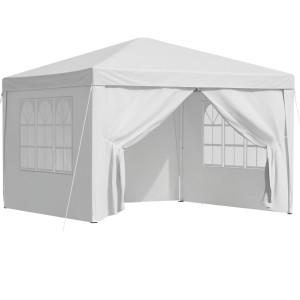 Instahut 3x3m Pop Up Gazebo Tent - White, Weather-Resistant, Steel Frame, Portable Canopy for Outdoor Events & Camping