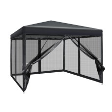 Instahut 3x3m Pop-Up Gazebo Marquee, UV & Water Resistant 210D Oxford Fabric, Mesh Walls, Portable & Adjustable Height