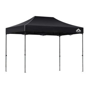 Instahut 3x4.5m Pop Up Gazebo Tent, 500D Oxford Fabric, UV & Water Resistant, Includes Base Pods, Black, Easy Setup